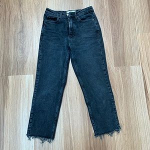 LIKE NEW Topshop dark wash straight mom jeans
